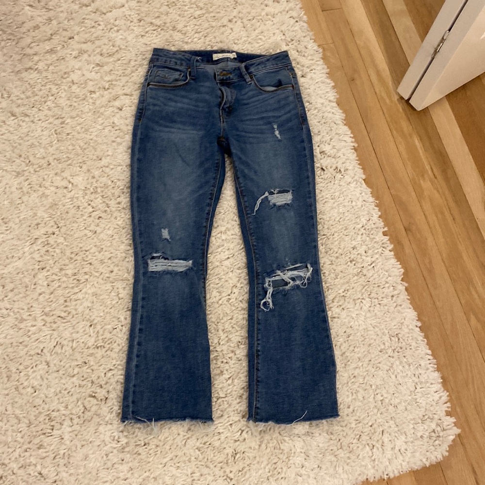 Dark wash flare jeans